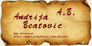 Andrija Beatović vizit kartica